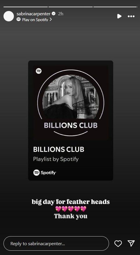 Sabrina Carpenters Feather flies into elite territory