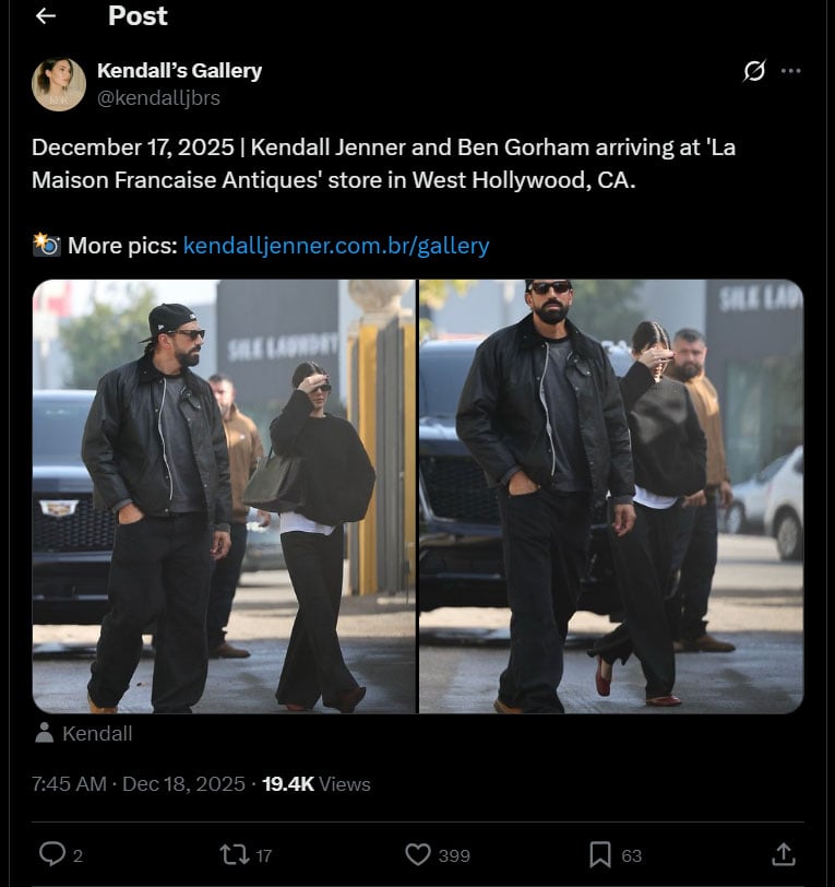 Kendall Jenner was spotted in West Hollywood with perfumer Ben Gorham