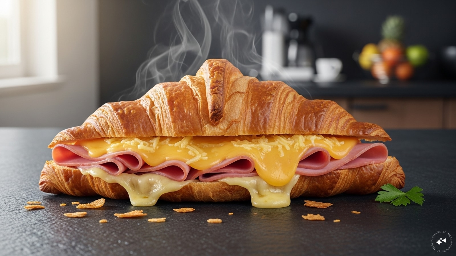  Ham and Cheese Croissant: Warm ham and melted cheese sandwiched in a flaky croissant. A savoury, indulgent breakfast that feels decadent but is easy to assemble in under ten minutes.