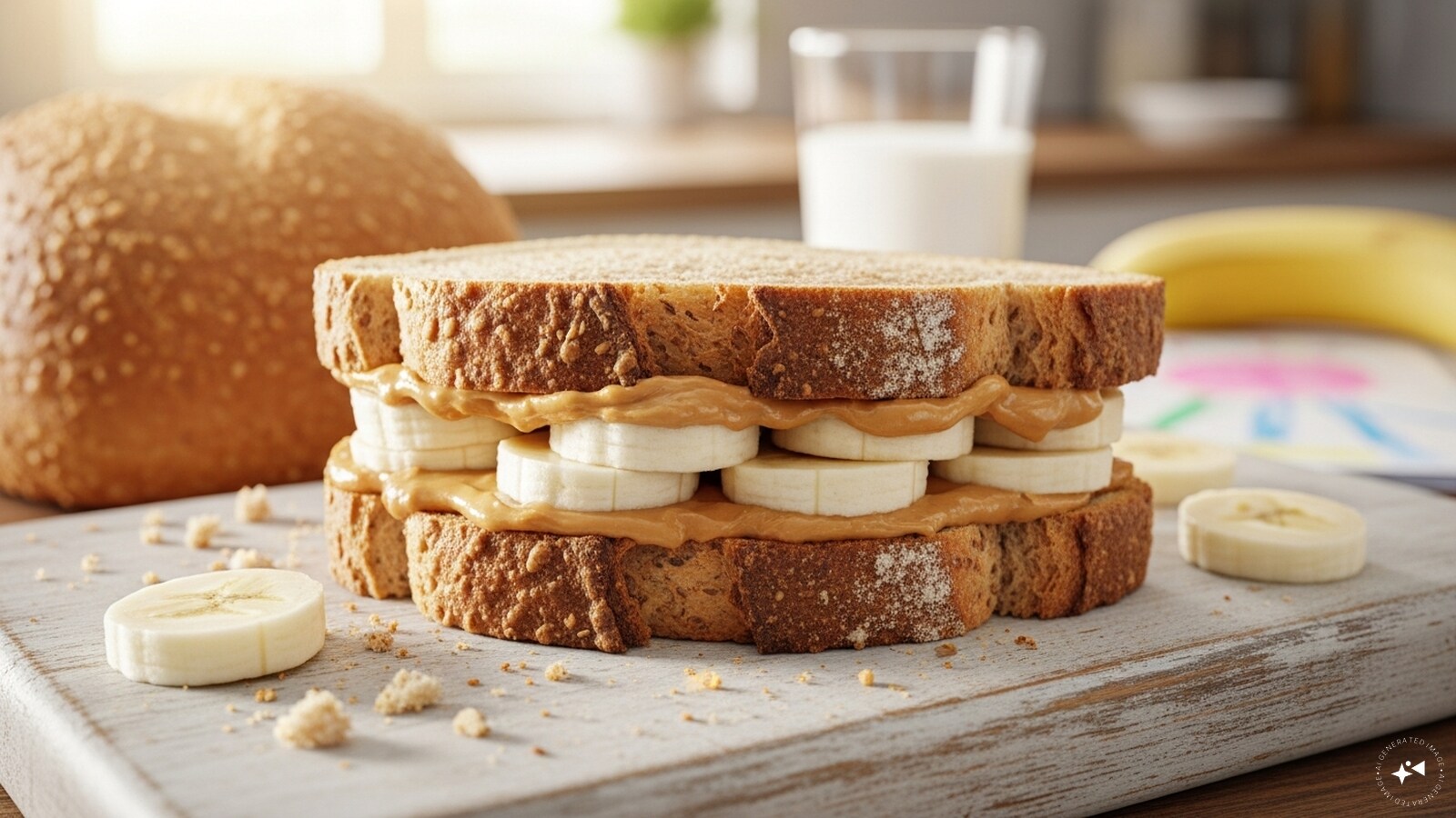  Peanut Butter Banana Sandwich: Smooth peanut butter with sliced banana on whole-grain bread. Naturally sweet and creamy, it’s an energy-boosting, no-cook option that’s ideal for rushed mornings or kids’ breakfast.