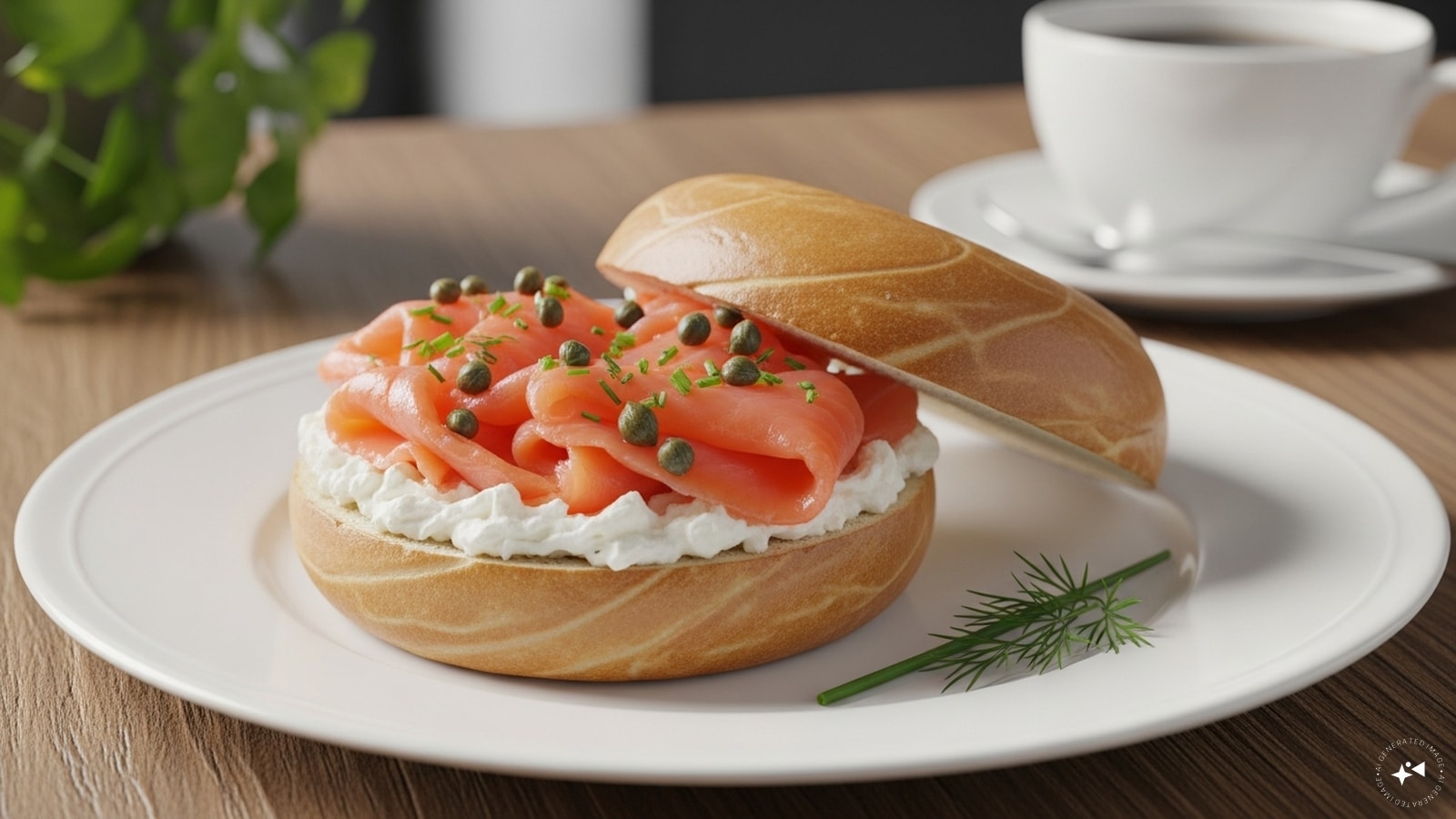 Smoked Salmon and Cream Cheese Bagel: Cream cheese, smoked salmon, and capers on a toasted bagel. Elegant, quick, and flavourful, offering omega-3s and protein for a healthy, gourmet-style breakfast at home or work.