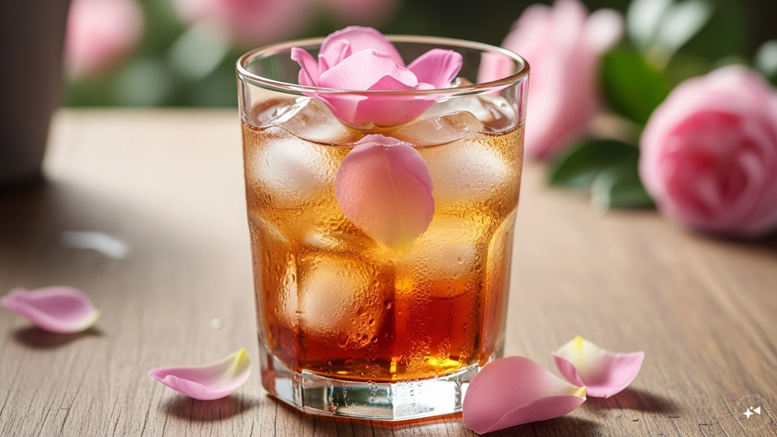  Rose Iced Tea: Brewed black or green tea sweetened with rose syrup creates a delicate floral iced tea. Chill over ice cubes and garnish with rose petals for a soothing, aromatic beverage.